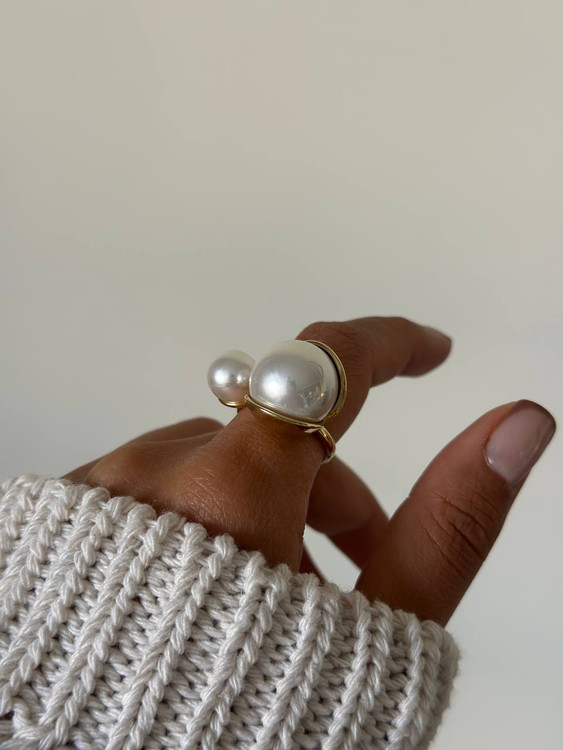 انگشتر مینیمال - مروارید