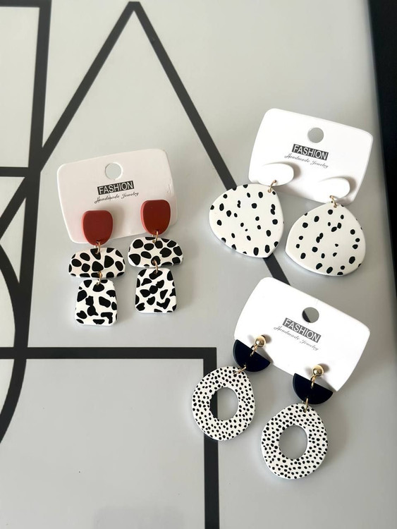 گوشواره پلیمر - میناکاری