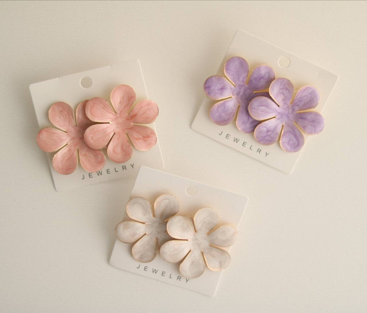 گوشواره میناکاری - مرواریدی